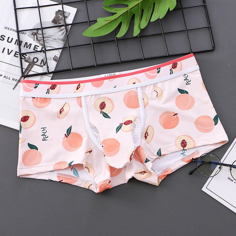 Men's Ice Silk Printed Boxer Briefs – Soft Nylon Knit Underwear 20 Designs