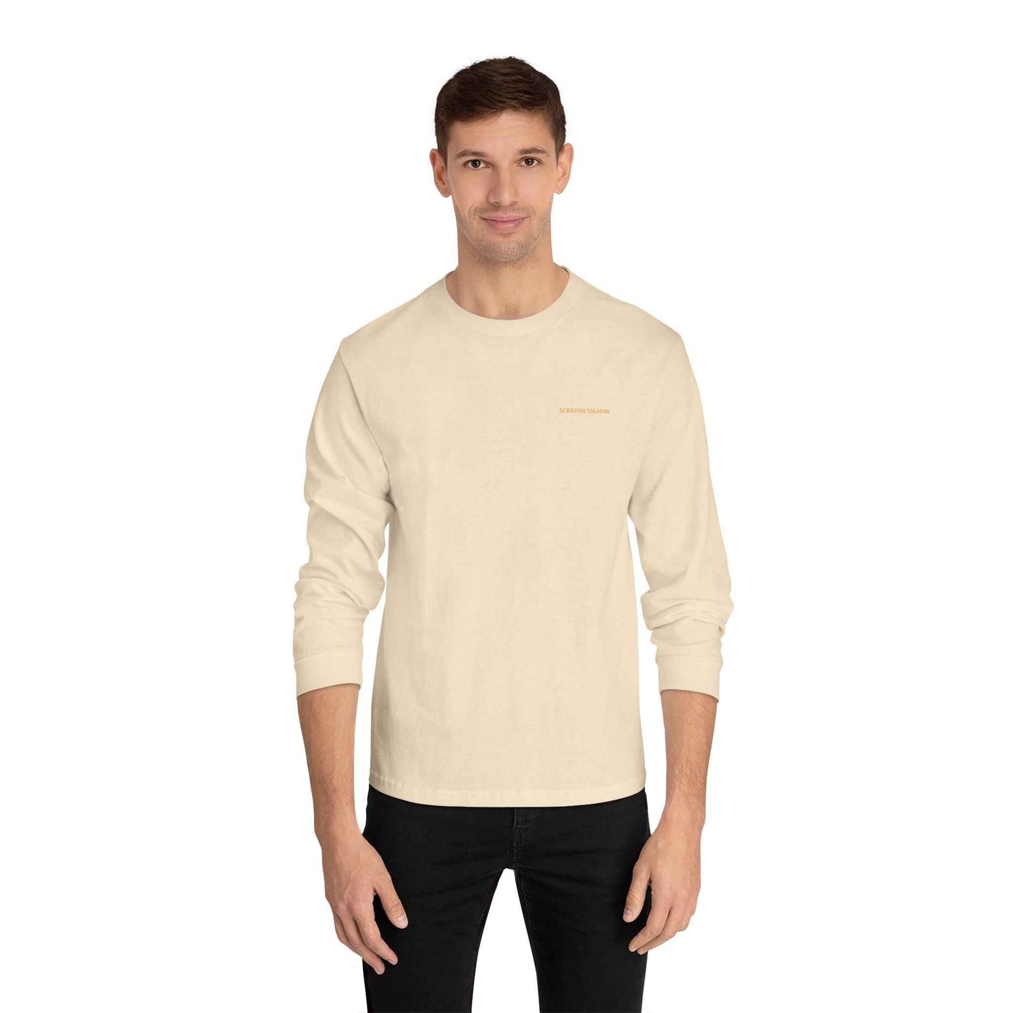 'Good Vibes Only' Long Sleeve Tee – Minimalist White & Gold Unisex Top