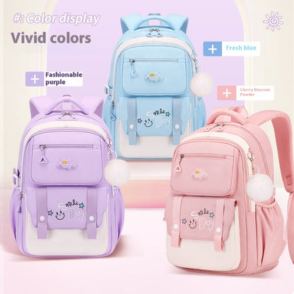 Girls Waterproof Oxford School Backpack – Spine Support, 4 Colours