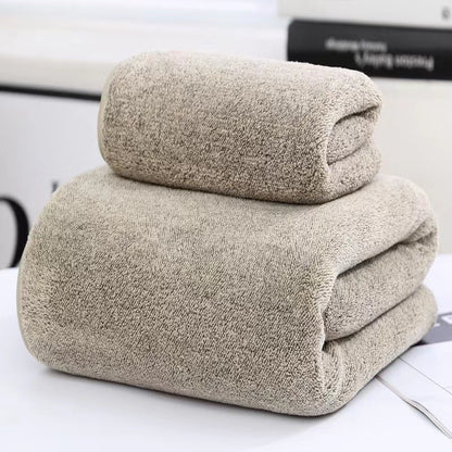 Bamboo Charcoal Coral Fleece Towel Set | Hand & Bath Suit | 4 Designs