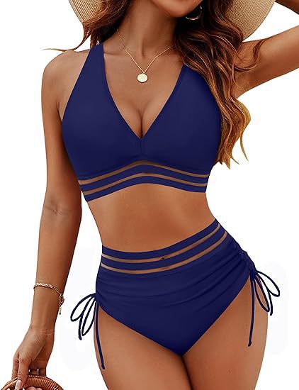 Women's High Waist Bikini Set | Cut Out Two-Piece Swimwear S–5XL