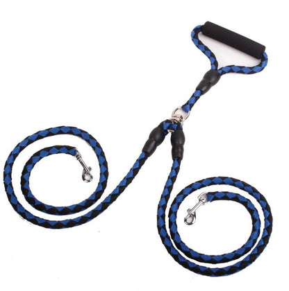 Heavy-Duty Reflective Dog Leash | Double-Ended Rope Lead with Padded Handle