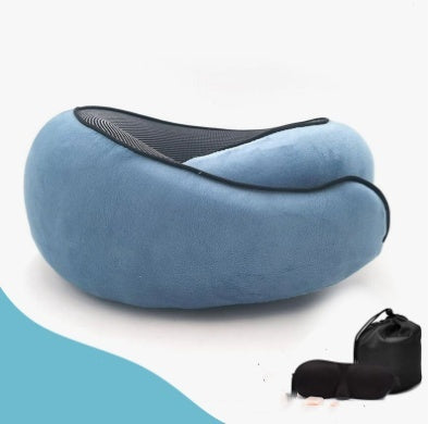 Memory Foam Travel Neck Pillow — U-Shaped Neck Support for Flights, Commuting & Long Journeys