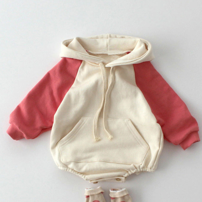 Baby & Toddler Contrast Sleeve Hooded Pullover | Cotton Kids Sweater