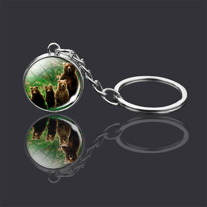 Animal Glass Ball Keychain | Double-Sided Design | 23 Animals
