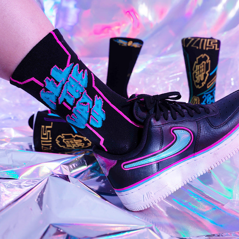 Men's High-Top Graphic Sports Socks – Streetwear Prints