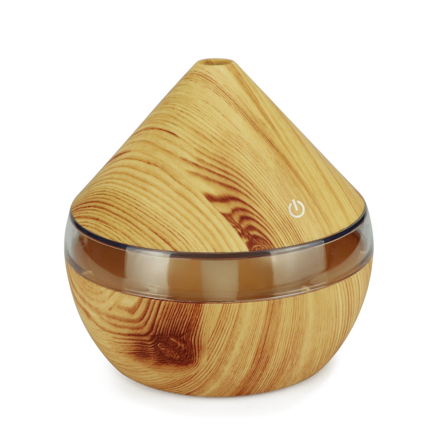 Mini Desktop Pyramid Humidifier – USB Ultrasonic with Timer | Wood Grain