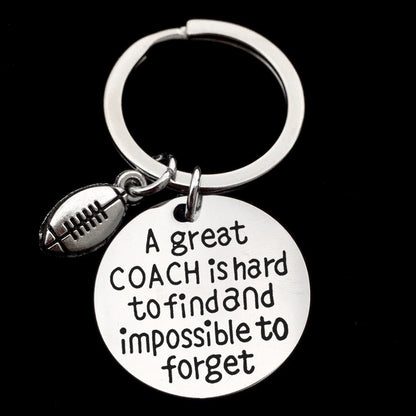 Sports Ball Stainless Steel Keychain | Football Basketball Baseball Rugby