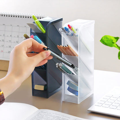 Desktop Pen & Stationery Holder | Cylinder or Divided Grid | Desk Organiser