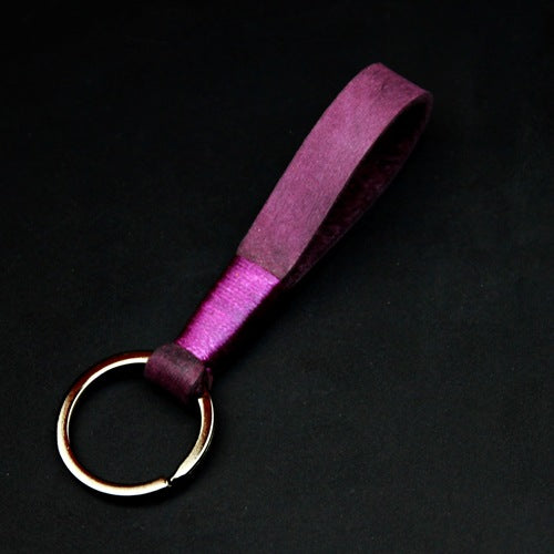 Genuine Cowhide Leather Keychain | Minimalist Skin-Grain Strap | 7 Colours