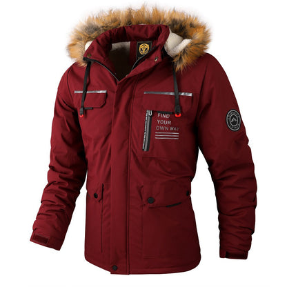 Men's Fleece-Lined Mid-Length Parka Coat | Warm Casual Outerwear