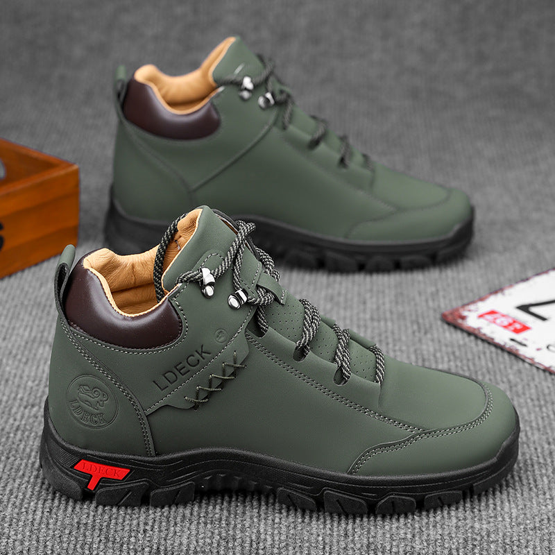 Men's Genuine Leather Mid-Cut Lace-Up Work Boots | EU 39-48