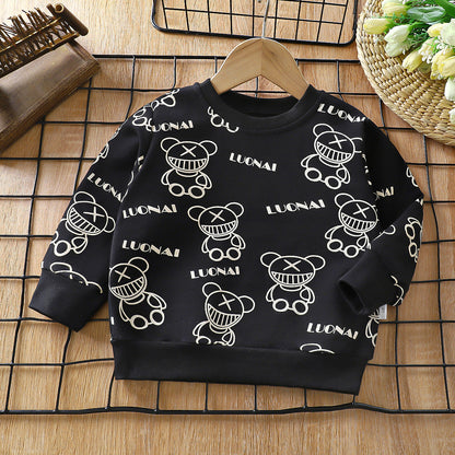 Kids Graphic Print Long Sleeve Cotton T-Shirt – 12 Designs