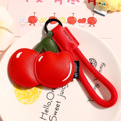 Cute Fruit Leather Keyring | Peach, Lemon & Cherry