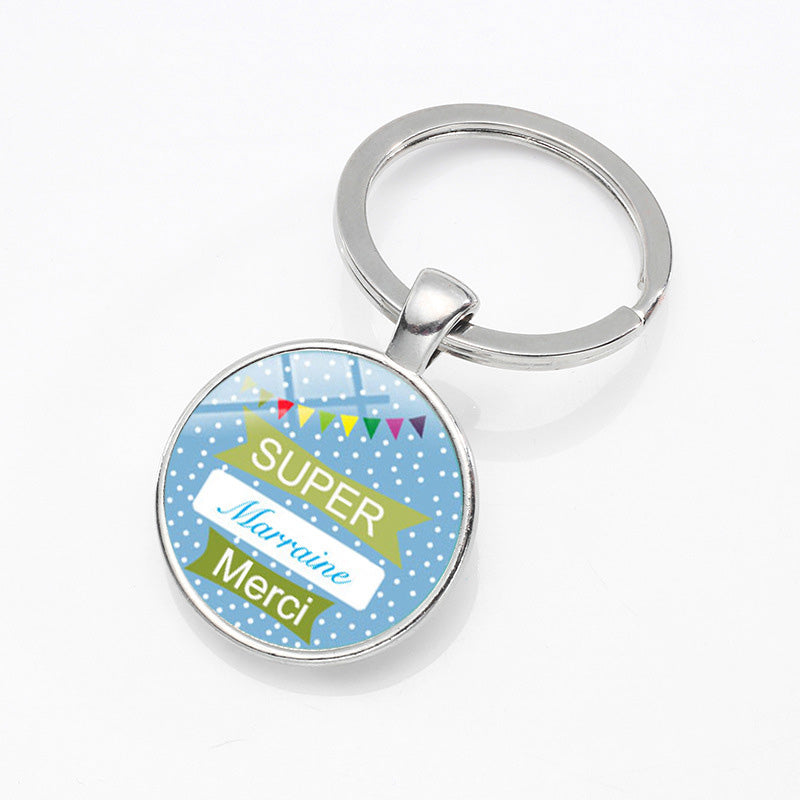 Round Glass Dome Sentiment Keychain | 13 Designs