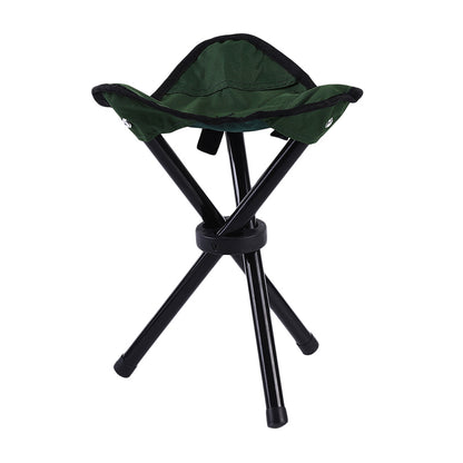 Folding Tripod Camping Stool – 100kg Load 600D Oxford Cloth Portable Fishing & Outdoor Chair Blue, Red & Green
