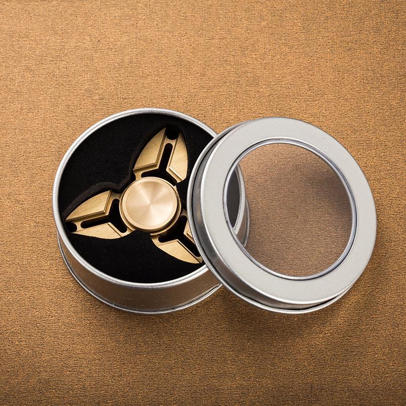 Triangular Brass Fingertip Spinning Top Decompression Toy