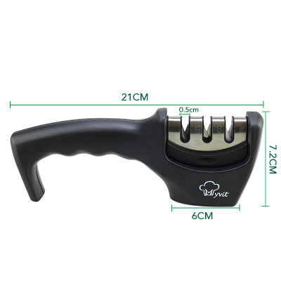 Knife Sharpener — Pull-Through Whetstone Sharpener with Tungsten Steel & Diamond Rods