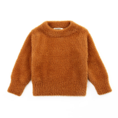 Girls Fluffy Pullover Sweatshirt – Soft Plush Top