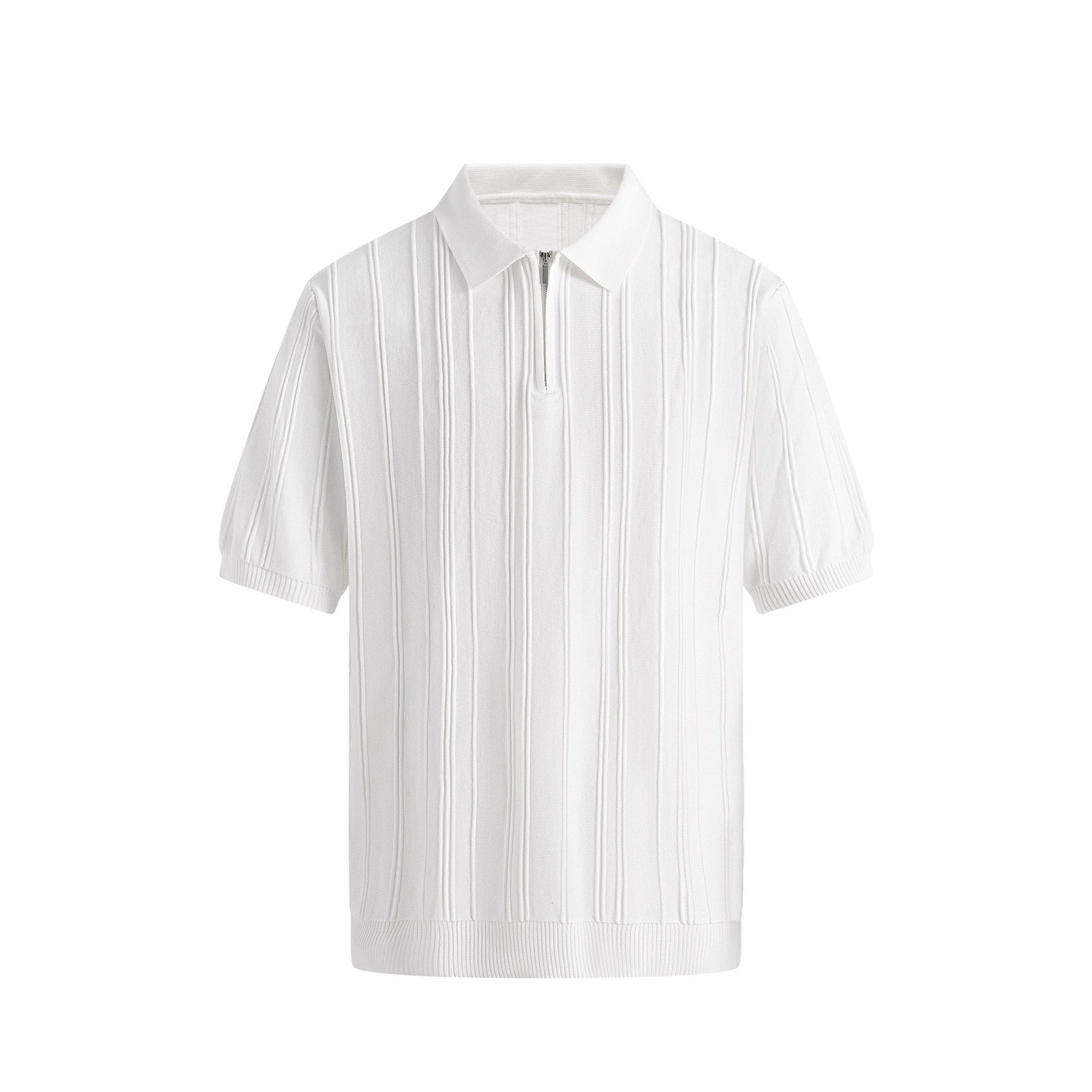 Men's Half-Zip Knitted Short Sleeve Sweater | Slim Fit