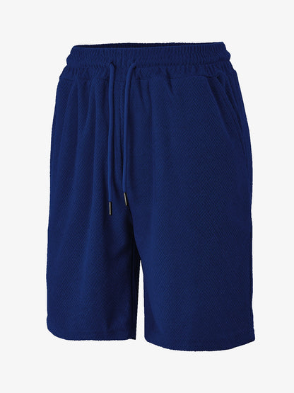 Men's Towel Jacquard Casual Shorts | Polyester Loose Fit S-3XL