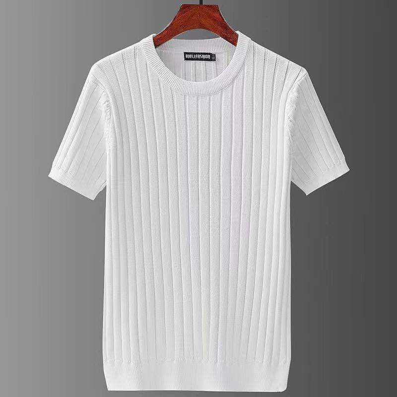 Men's Long Sleeve Basic Top – V-Neck & Crew Neck in White & Black