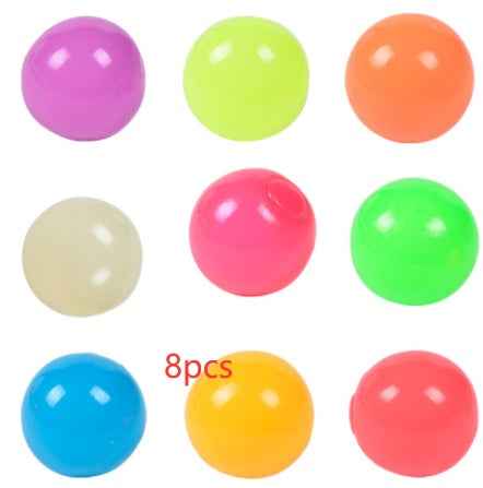 Luminous Sticky Ball Toys Sticky Wall Home Party Games Glow In The Dark Novelty Toys Decompression Squeeze Toy