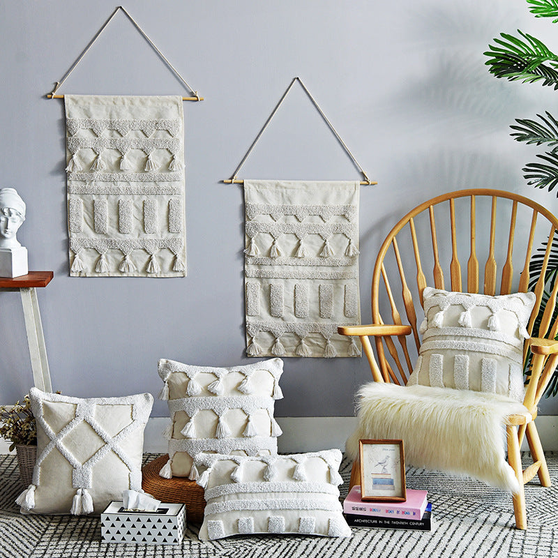 Moroccan Tufted Geometric Cushion Cover | Boho Home Decor