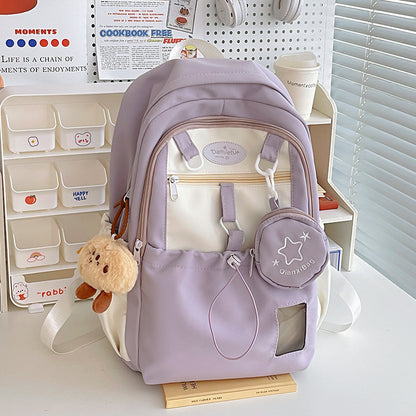 Girls Nylon School Backpack – 5 Colours, Standard & Pendant