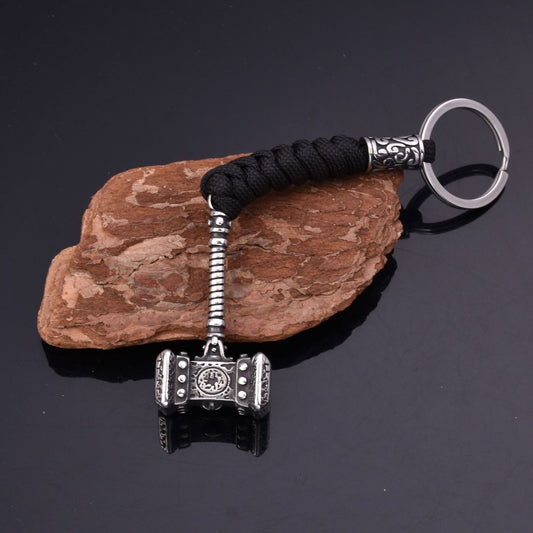 Handmade Woven Paracord Keychain | Steel Hammer Buckle | 7 Colours