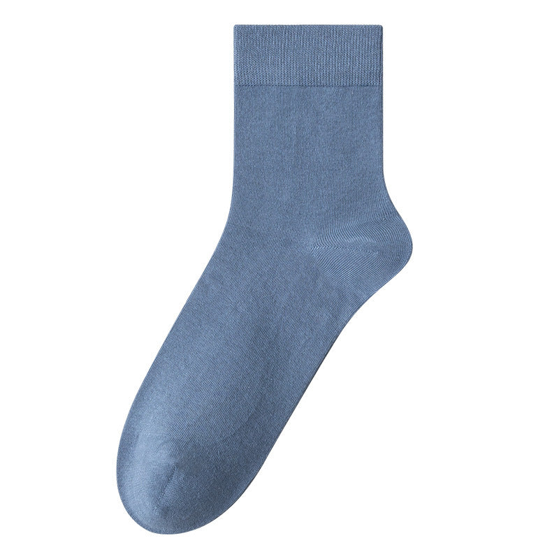 Men's 100% Cotton Mid-Calf Socks – Non-Slip Antibacterial Odour-Resistant 27 Colours