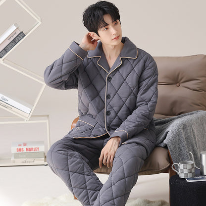 Men's Quilted Loungewear Set | Extra Thick Winter Homewear