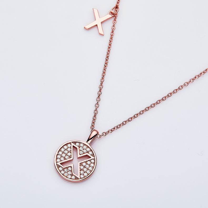Moissanite Letter X Necklace | Platinum-Plated S925 Silver | GRA Certified