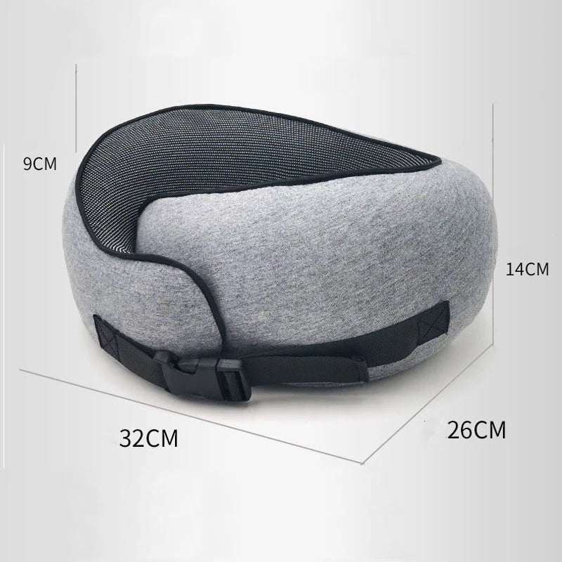 Memory Foam Travel Neck Pillow — U-Shaped Neck Support for Flights, Commuting & Long Journeys