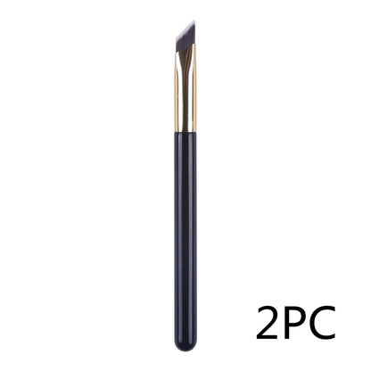 Precision Eyebrow Brush – Nylon Hair, Aluminium Handle, 3 Colours