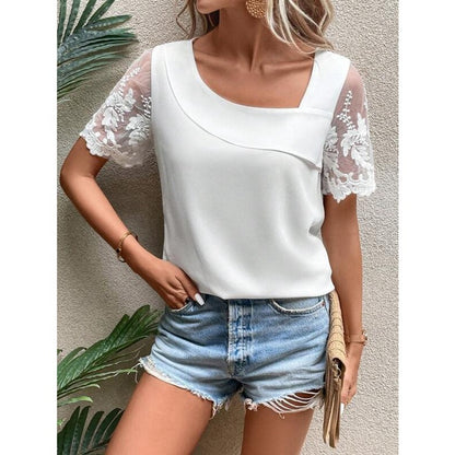 Women's Short-Sleeve Solid T-Shirt | Fresh & Sweet Casual Polyester Top