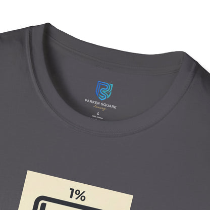 "My Social Battery Is At 1%" Low Battery Graphic Tee