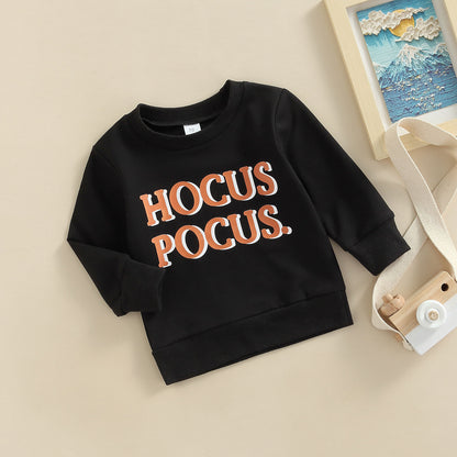 Children's Letter Print Cotton Pullover Sweater | Kids Casual Top