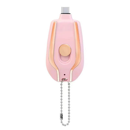 1,500mAh Keychain Emergency Power Bank – Waterproof Carabiner Charger iPhone USB-C Android