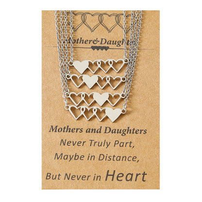 Heart-Shaped Stainless Steel Handmade European And American Style Fashion Card Heart Necklace