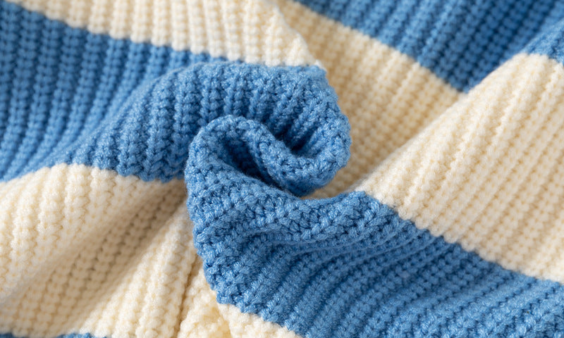 Children's Striped Knit Pullover Sweater | Warm Kids Knitwear