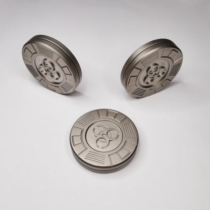 Stainless Steel EDC Fingertip Gyro | Push Card Coin Fidget Toy