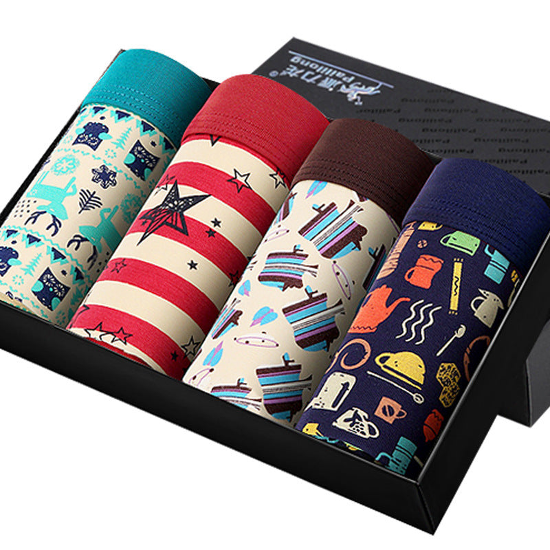 Men's Modal Boxer Briefs 4-Pack Gift Box – 5 Style Sets