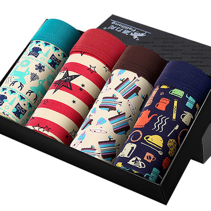 Men's Modal Boxer Briefs 4-Pack Gift Box – 5 Style Sets