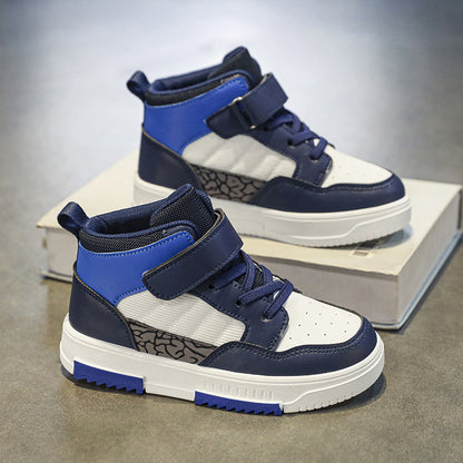 Children's High-Top Velcro Sneakers | Synthetic Leather | EU 28-38