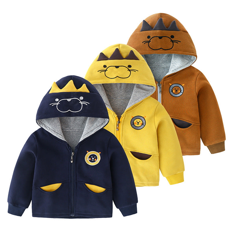 Children's Quilted Cotton Coat | Cartoon Casual Kids Long Sleeve Jacket