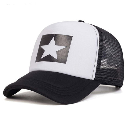 Five-Star Print Baseball Cap - Hip Hop Adjustable Unisex