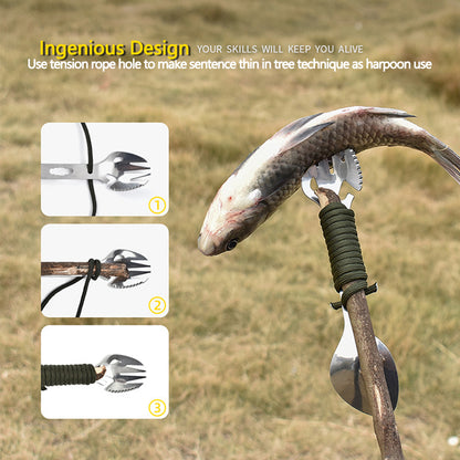 Stainless Steel Multi-Function Fork & Spoon Set – Portable Lightweight Camping Cutlery