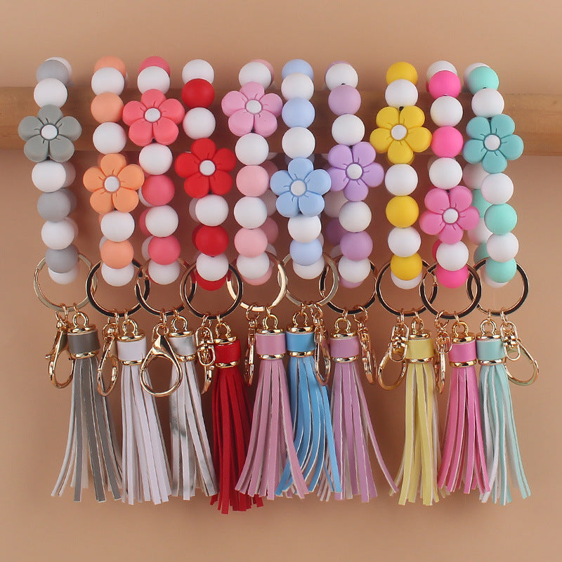 Silicone Flower Bracelet Keychain | 10 Colours