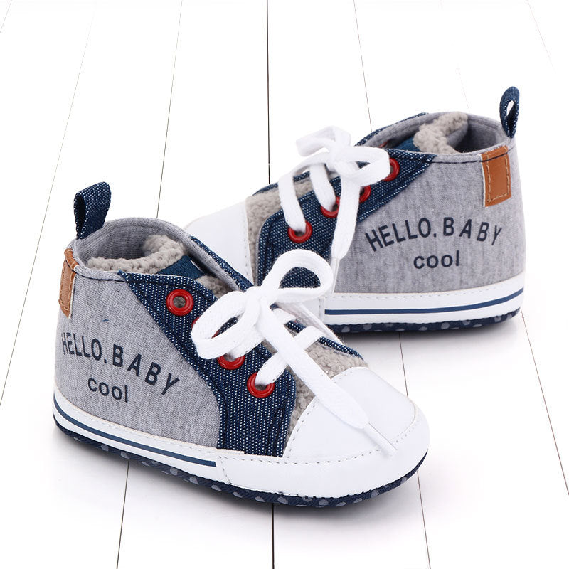 Unisex Baby Canvas Shoes - Letter Print Breathable Non-Slip Infant Walkers